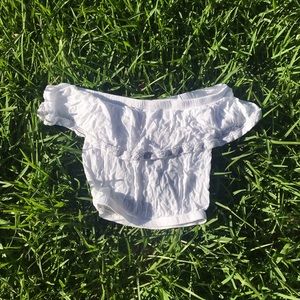 White off the shoulder crop top